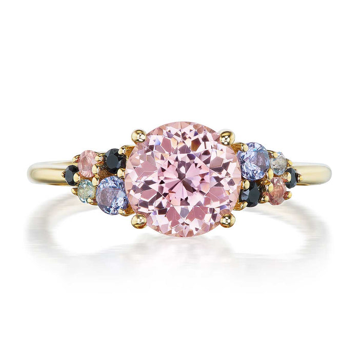 Pink Malaya Garnet & Multigem Liz Bouquet Ring
