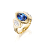 Sapphire & Diamond Triple Gypset Ring