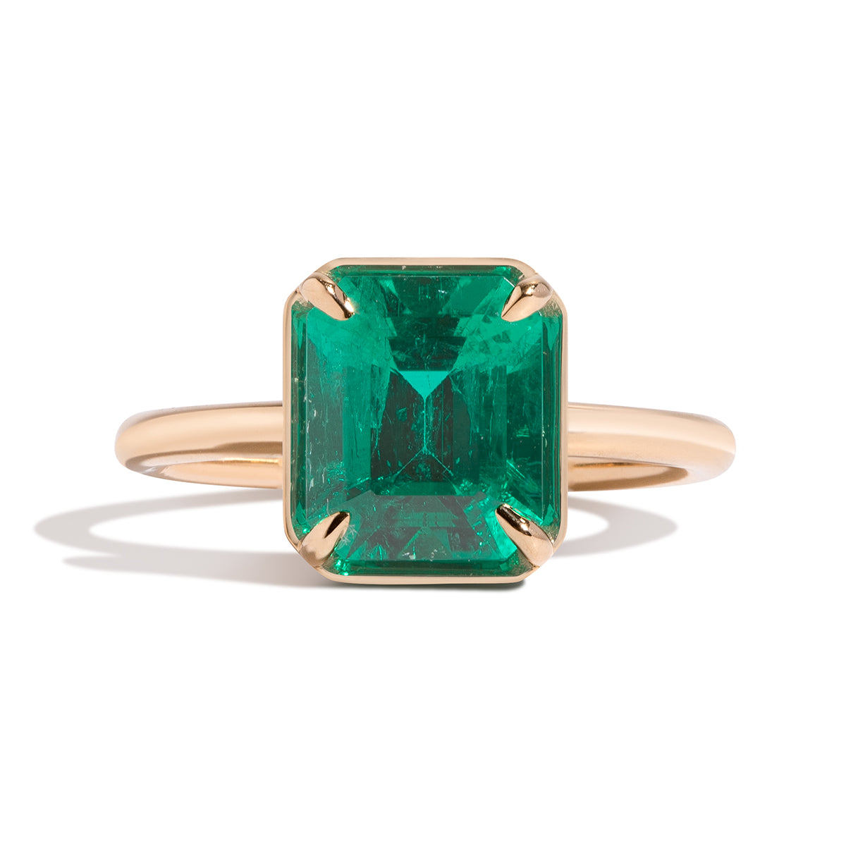 Mid Century Natural Emerald Diamond Square Halo Cocktail Ring – Bella Rosa  Galleries
