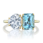 Sapphire & Aquamarine Culebra Toi et Moi Ring