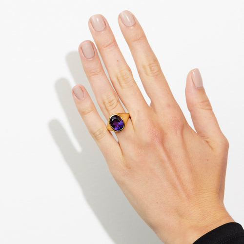 Oval Amethyst Aphrodite Statement Ring Image 2