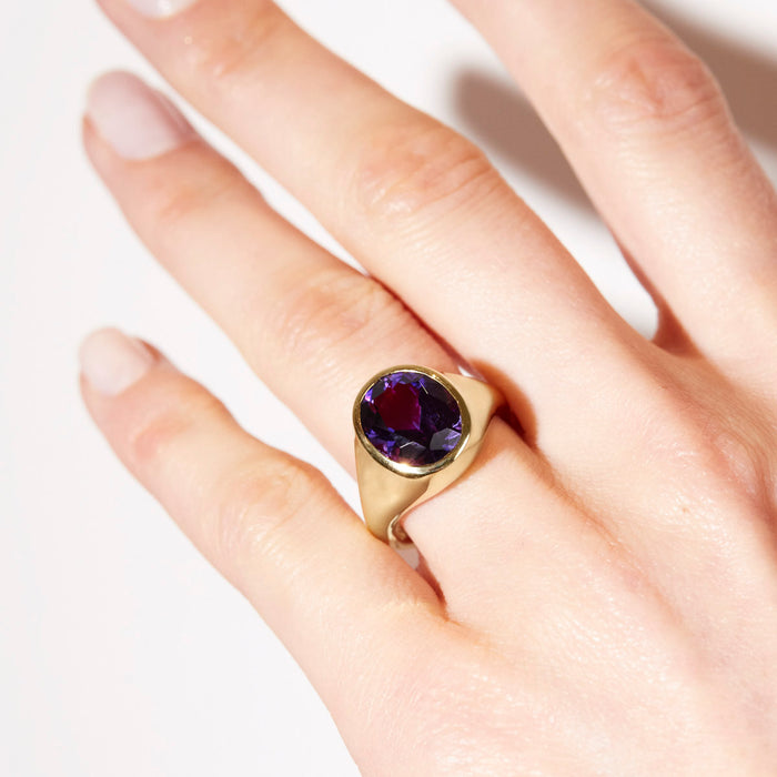 Oval Amethyst Aphrodite Statement Ring
