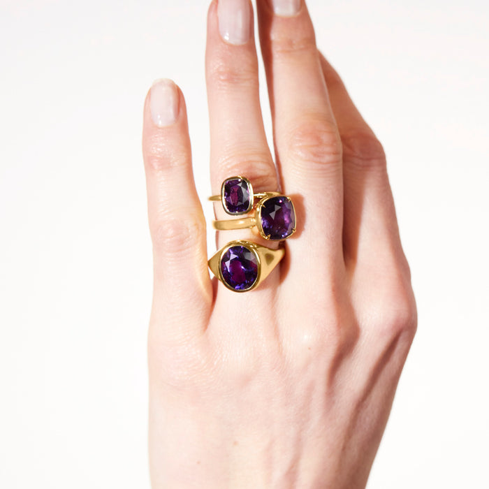 Oval Amethyst Aphrodite Statement Ring