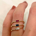 Sapphire Baguette Bezel Ring