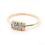 Opal, Diamond and Tourmaline Lattice Ring