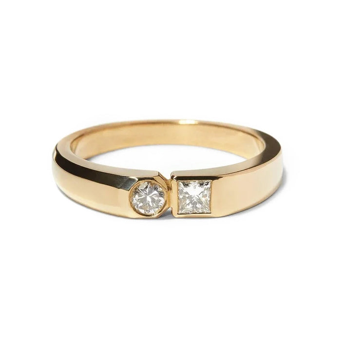 Dyad Diamond Signet Ring