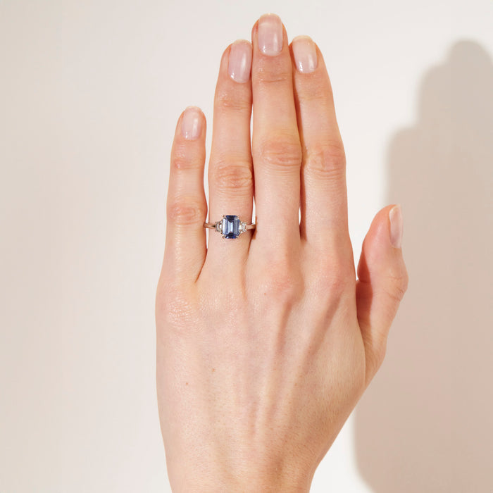 "Barclay" Sapphire & Diamond Engagement Ring