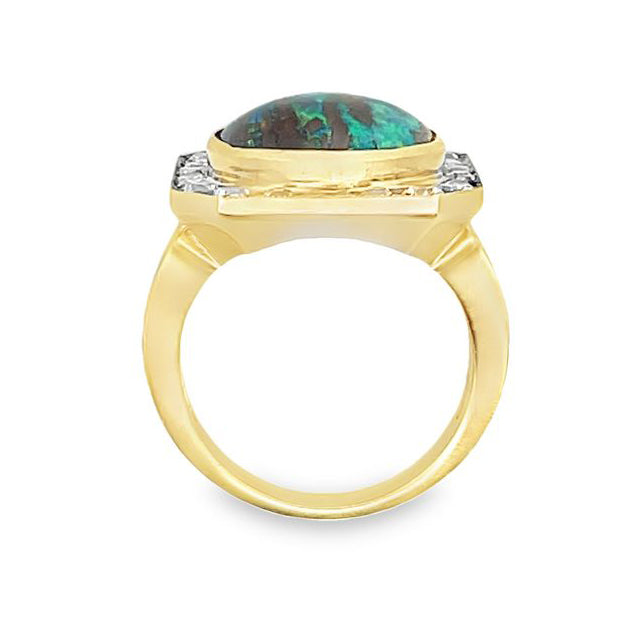 Boulder Opal & Diamond Statement Ring