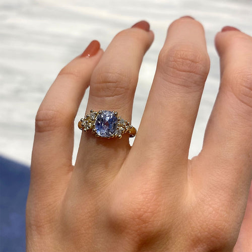 Sapphire & Diamond Encrusted Ring Image 2