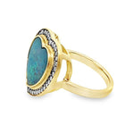 Opal Heart & Diamond Cocktail Ring