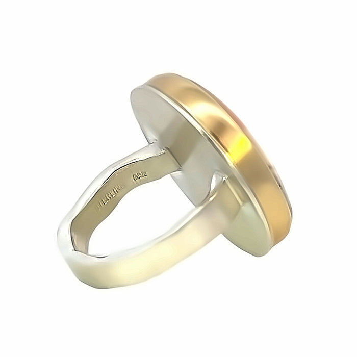 Saturn Chalcedony & Diamond Statement Ring
