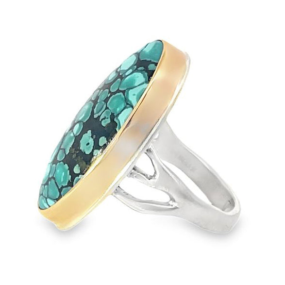 Oval Hubei Turquoise Statement Ring