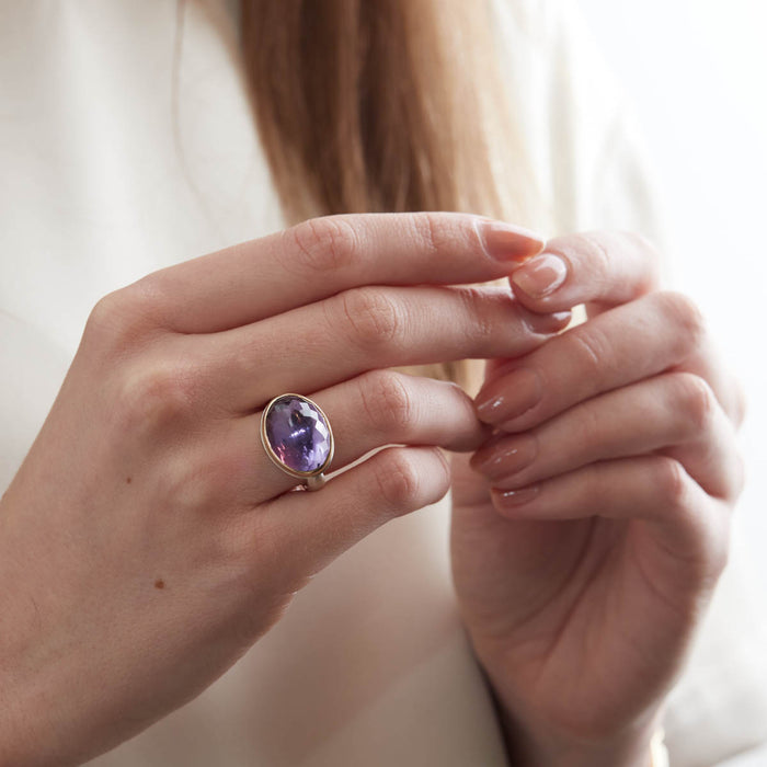 Inverted Amethyst Ring
