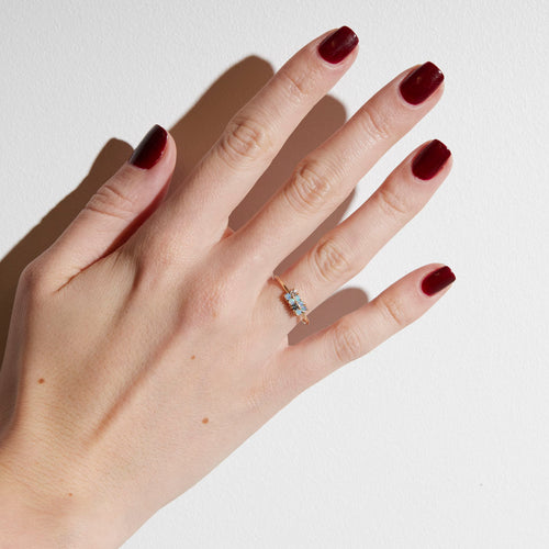 Opal, Diamond and Tourmaline Lattice Ring Image 2