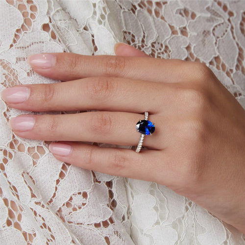 Baxter Pavé Sapphire & Diamond Engagement Ring Image 2