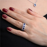 Sapphire & Diamond Halo Band