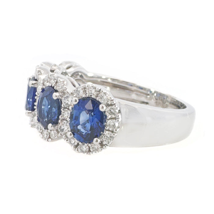 Sapphire & Diamond Halo Band