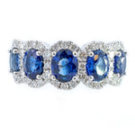 Sapphire & Diamond Halo Band