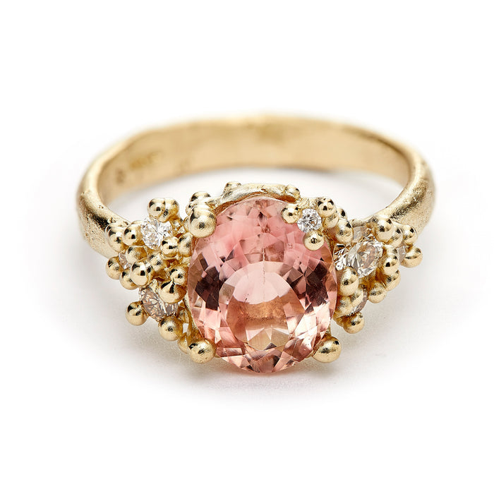 Pink Tourmaline Encrusted Ring