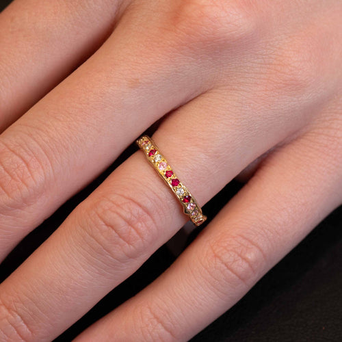 Ruby and Pink Sapphire Eternity Band Image 2