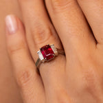 Ruby & Diamond 3-Stone Statement Ring