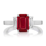 Ruby & Diamond 3-Stone Statement Ring