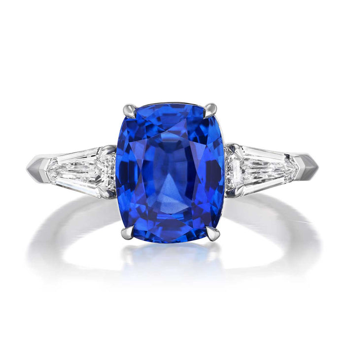 Sapphire & Diamond 3-Stone Statement Ring
