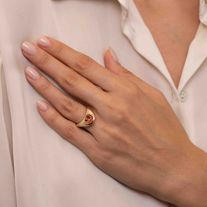 Big ZAHA Peach Tourmaline Ring