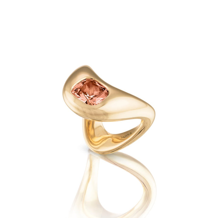 Big ZAHA Peach Tourmaline Ring