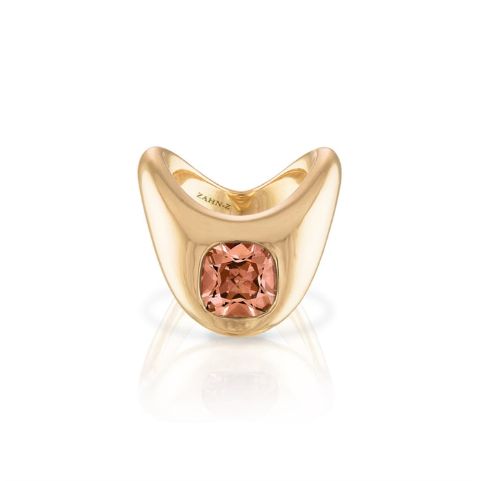 Big ZAHA Peach Tourmaline Ring