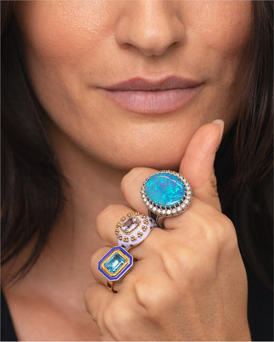 Australian Opal & Diamond Statement Ring Image 2