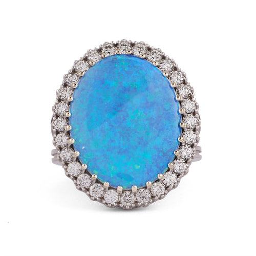 Australian Opal & Diamond Statement Ring