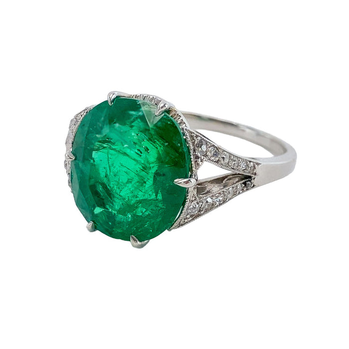 Russian Emerald & Diamond Cocktail Ring