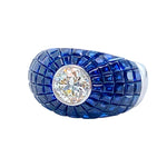 Sapphire & Diamond Bombe Ring