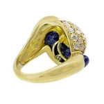 Lapis & Diamond Spiral Ring