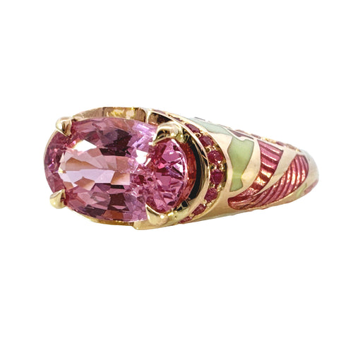 Rose Spinel V-Ring