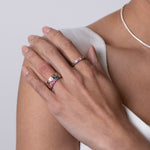 Rainbow Sapphires and Tsavorites Narrow Ring