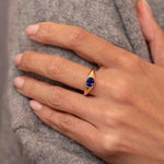 Blue Sapphire Lyra Signet Ring