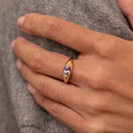 Lavender Sapphire Lyra Signet Ring