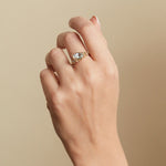 Assymetric Aquamarine and Diamond Ring