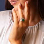 Emerald & Diamond Toi et Moi Ring