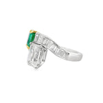 Emerald & Diamond Toi et Moi Ring