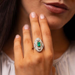 Emerald & Diamond Cocktail Ring