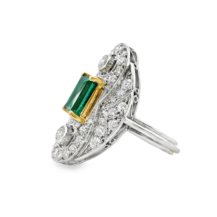 Emerald & Diamond Cocktail Ring