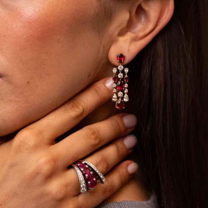 Retro Ruby & Diamond Statement Ring