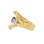 Retro Ruby & Diamond Statement Ring
