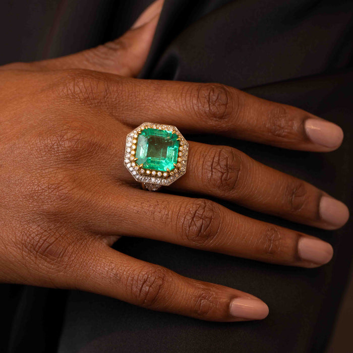Emerald and Diamond Ring