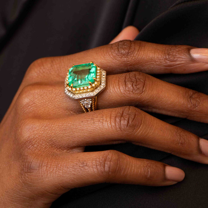 Emerald and Diamond Ring
