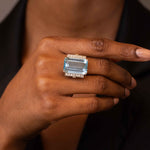 Aquamarine & Diamond Ring