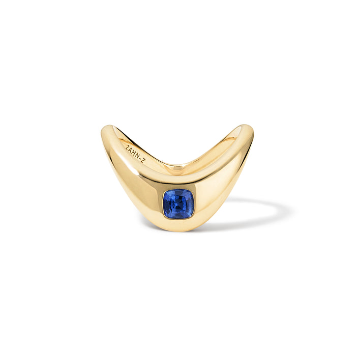 Petite ZAHA Blue Sapphire Ring
